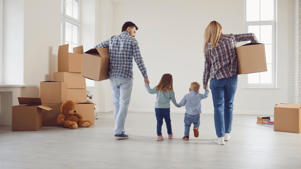 a family moving into a new home