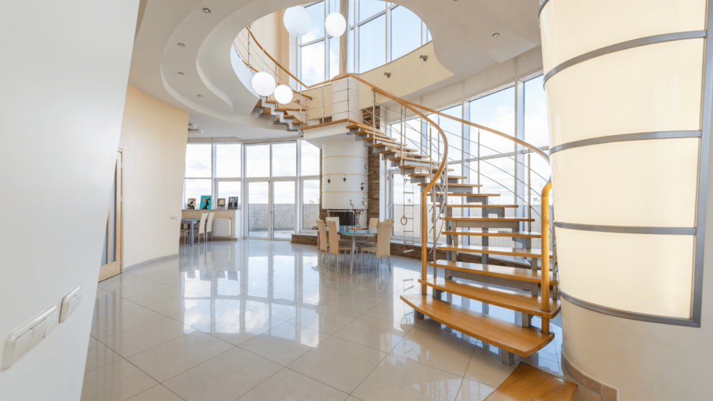 an empty hallway with white walls